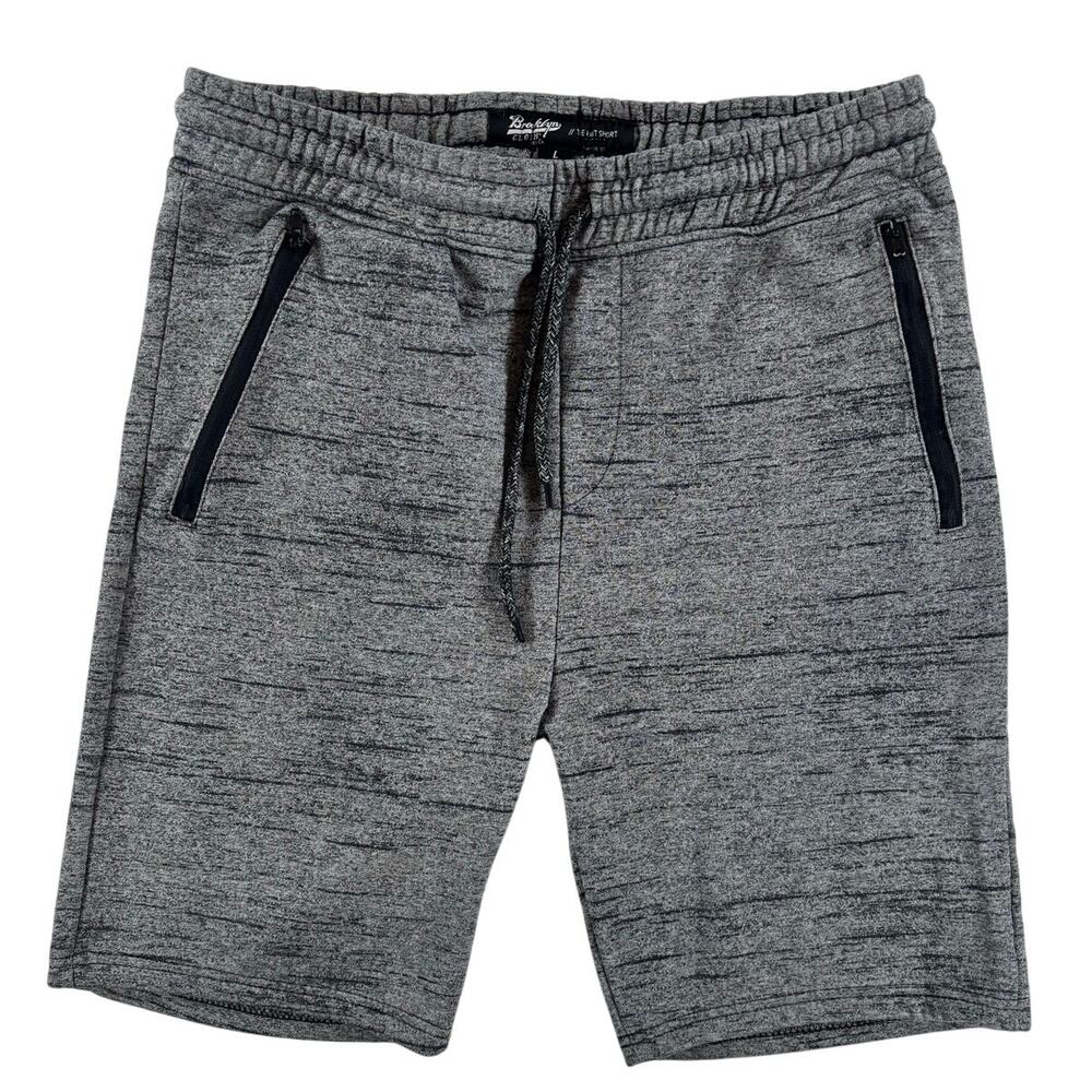 Brooklyn Cloth Mens Knit Shorts with Drawstrings - Heather Gray - Large
